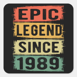 Adesivo Quadrado 36 anos Legenda Epic Bday 36 Presente de Aniversár