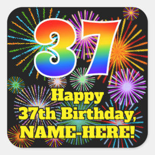 Adesivo Quadrado 37º aniversário: Veja o Rainbow # 37