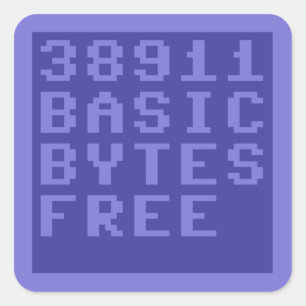 Adesivo Quadrado 38911 BYTES BÁSICOS GRATUITOS (Commodore 64)