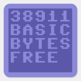 Adesivo Quadrado 38911 BYTES BÁSICOS GRATUITOS (Commodore 64)