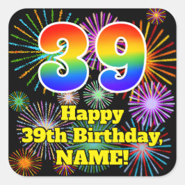 Adesivo Quadrado 39º aniversário: Veja o Rainbow # 39