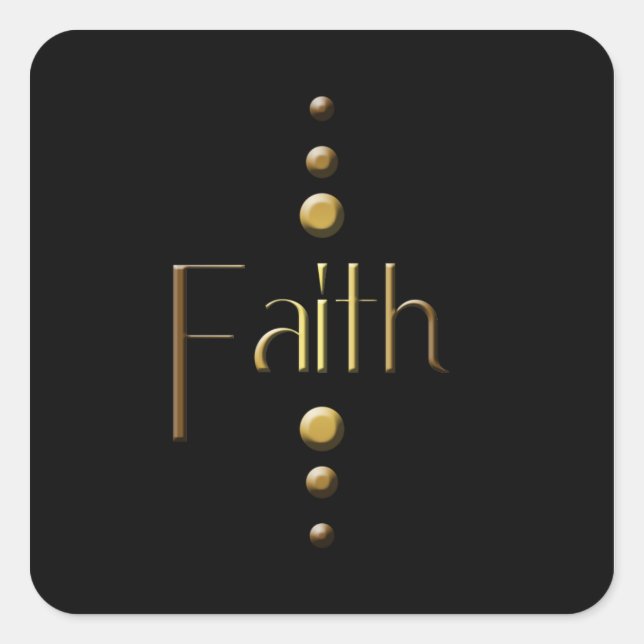 Adesivo Quadrado 3 Dot Dourado Block Faith & Black Background (Frente)