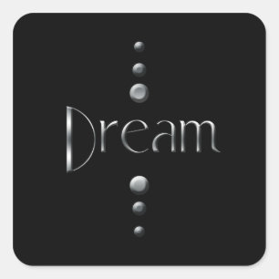 Adesivo Quadrado 3 Dot Silver Block Dream & Black Background