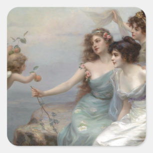 Adesivo Quadrado 3 Senhoras e Anjo