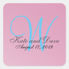 Adesivo Quadrado 3d Monograma Moderno Rosa Menino