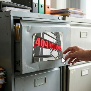 Adesivo Quadrado 404 Mensagem de erro de site não encontrada