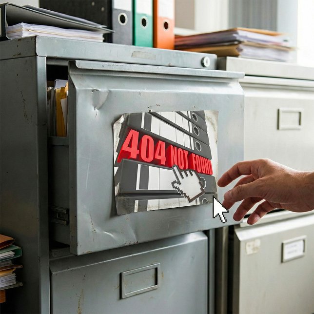 Adesivo Quadrado 404 Mensagem de erro de site não encontrada (Criador carregado)