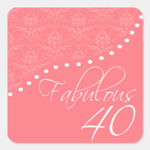 Adesivo Quadrado 40 fabulosos personalizaram a festa de aniversári