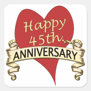 Adesivo Quadrado 45º. Aniversário