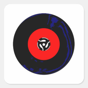 Adesivo Quadrado 45 RPM SIngle Record
