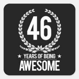 Adesivo Quadrado 46th Aniversário (46 anos de ser impressionantes)