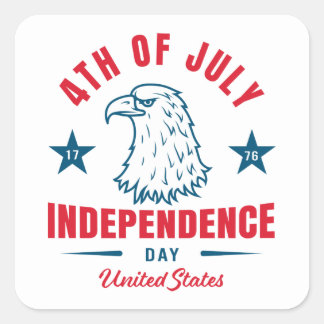 Adesivo Quadrado 4 de julho