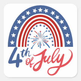 Adesivo Quadrado 4 de julho