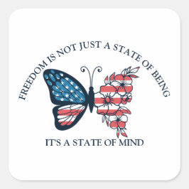 Adesivo Quadrado 4 de julho Borboleta