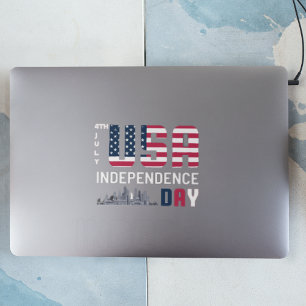 Adesivo Quadrado 4 de julho - design do Dia da Independência dos EU
