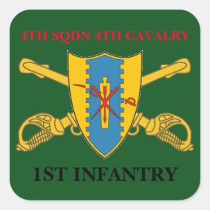 Adesivo Quadrado 4.o SQUADRON 4.o CAVALRY 1RUAS INFANTEIRAS