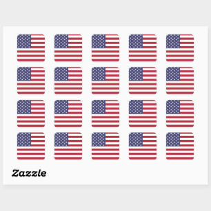 Adesivo Quadrado 4o da bandeira americana de julho EUA patriótica