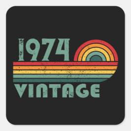 Adesivo Quadrado 50ª festa de aniversário personalizada