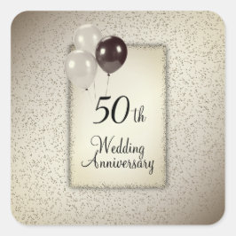 Adesivo Quadrado 50º Aniversário de Casamento