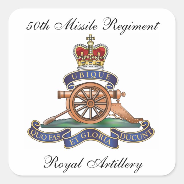 Adesivo Quadrado 50º Regimento de Mísseis (Frente)