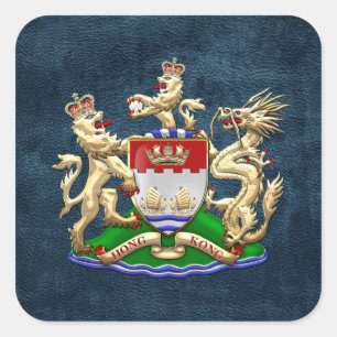 Adesivo Quadrado [500] Casaco de armas históricas de Hong Kong 1959