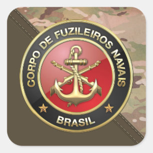 Adesivo Quadrado [500] Corpo De Fuzileiros Navais [Brasil] (CFN)