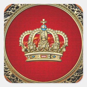 Adesivo Quadrado [500] Príncipe-Princesa Rei-Rainha Coroa [Belg.Dou
