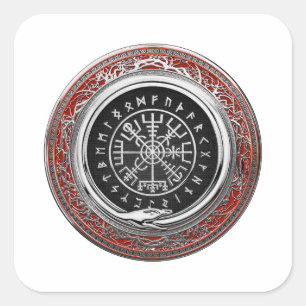 Adesivo Quadrado [500] Vegvisir - Bússola mágica de virar prata