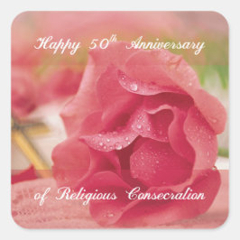 Adesivo Quadrado 50.º Aniversário da Rosa de Conseção Religiosa