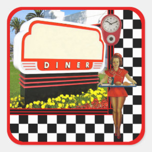 Adesivo Quadrado 50 Retro-Diner - Sinal de Vazio