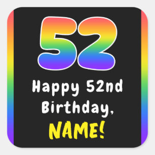 Adesivo Quadrado 52º Aniversário: Rainbow Spectrum # 52, Custom Nam