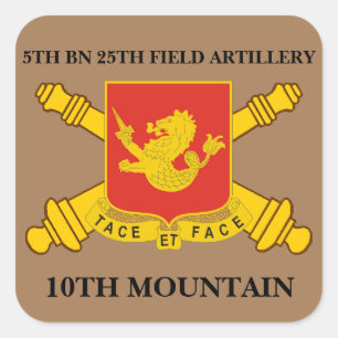 ADESIVO QUADRADO 5 BN 25 FIELD ARTILLERY 10º MONTANHA STICKERS