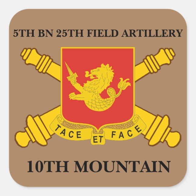 ADESIVO QUADRADO 5 BN 25 FIELD ARTILLERY 10º MONTANHA STICKERS (Frente)