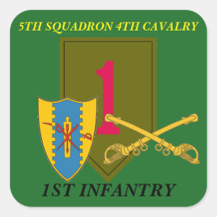 ADESIVO QUADRADO 5 SQUADRON 4º CAVALRY 1RUA INFANTEIRAS
