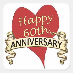 Adesivo Quadrado 60º. Aniversário
