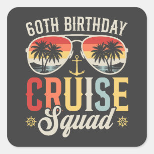 Adesivo Quadrado 60º Aniversário da Família Cruise Squad