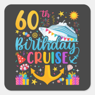 Adesivo Quadrado 60º aniversário do Cruise B-Day Party