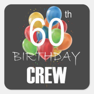 Adesivo Quadrado 60º Aniversário do Grupo Tripulação 60