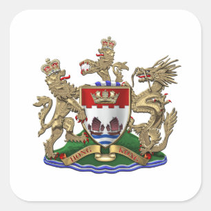 Adesivo Quadrado [600] Hong Kong - brasão 1959-1997