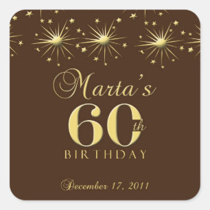 Adesivo Quadrado 60.º Aniversário