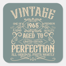 Adesivo Quadrado 60 festa de aniversário personalizada