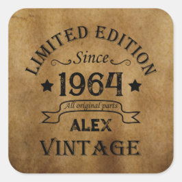 Adesivo Quadrado 60 festa de aniversário personalizada