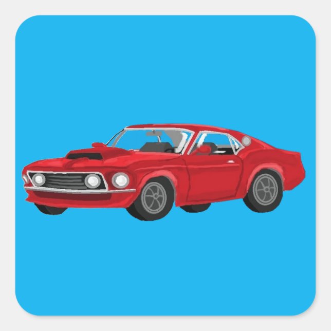 Adesivo Quadrado 60´s muscle car (Frente)