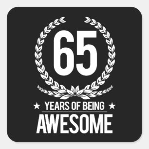 Adesivo Quadrado 65th Aniversário (65 anos de ser impressionantes)