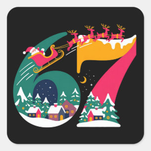 Adesivo Quadrado 6 7 Seis Sete Geração Z Alpha Meme Gíria Natal Pap