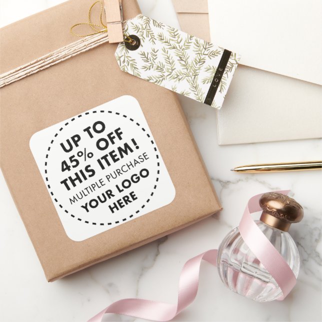 Adesivo Quadrado 6 Autocolantes quadrados personalizados 45% DESCON (Presentear)