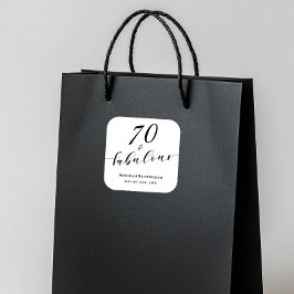 Adesivo Quadrado 70 and Fabulous Seventy Birthday Elegant Script