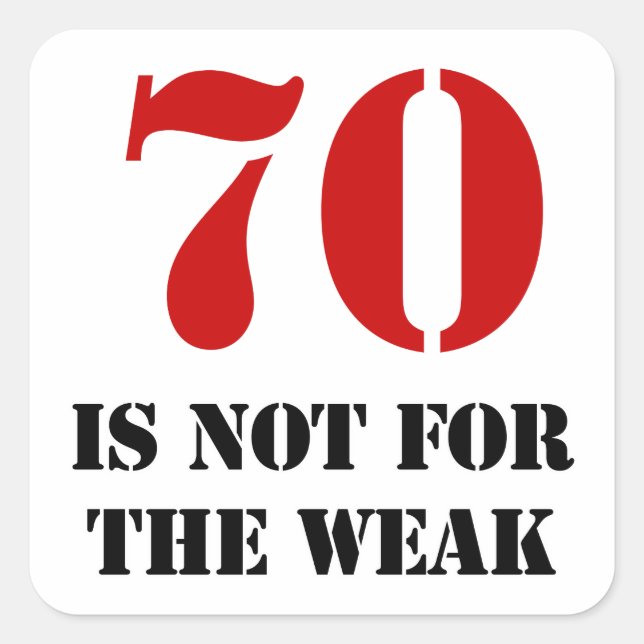 Adesivo Quadrado 70 Birthday Gag Gift (Frente)