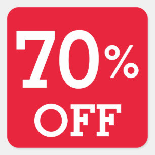 Adesivo Quadrado 70% Setenta por cento da venda fora de desconto br