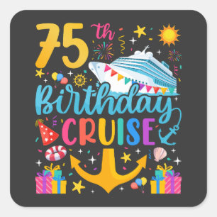 Adesivo Quadrado 75.º aniversário do Cruise B-Day Party